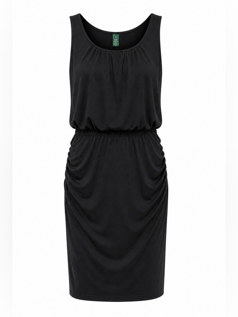 Lauren Ralph Lauren Black Sleeveless Tank Dress Ruched Waist Sz 8 Upscale Basic